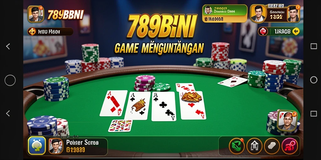 Tangkapan layar gameplay Poker yang menegangkan di 789BNI.