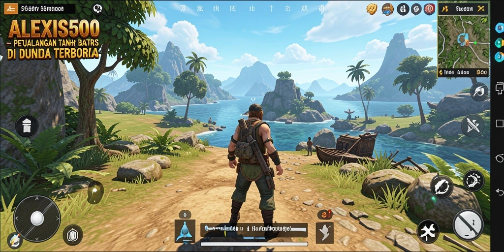 Gameplay ALEXIS500 menghadirkan petualangan seru di dunia terbuka.