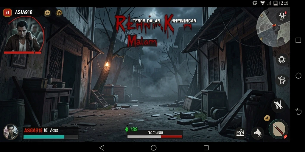 Screenshot gameplay ASIA918 menampilkan momen mencekam dengan suasana horor yang mendalam.