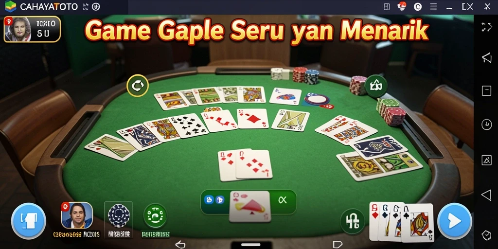 Tampilan gameplay seru dalam permainan Gaple CAHAYATOTO.