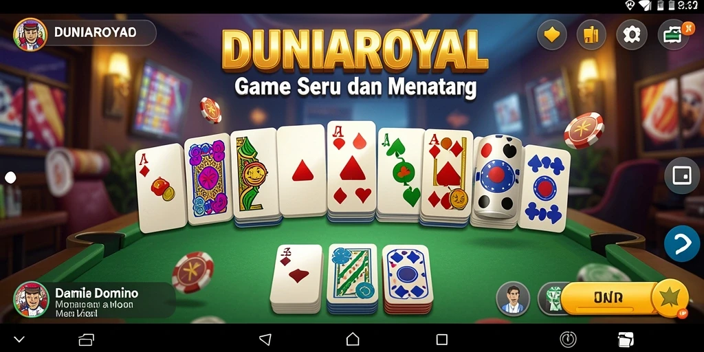 Tampilan menarik dari gameplay DUNIAROYAL di Domino.