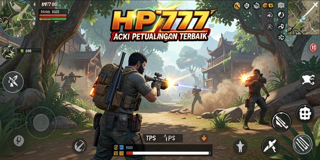 Tampilan gameplay menarik dalam pertarungan TPS yang intens.