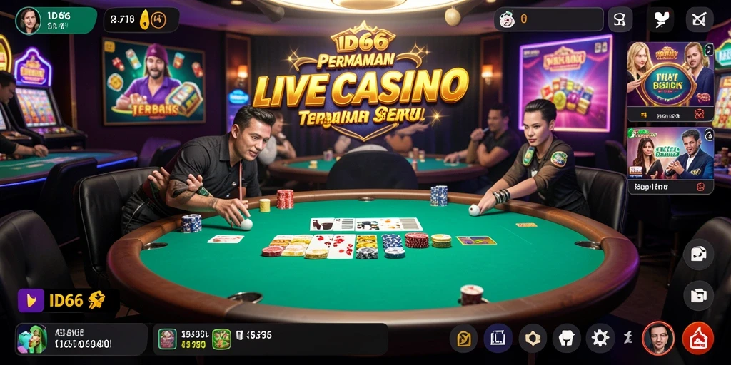 Tampilan permainan Live Casino yang memukau di ID66.