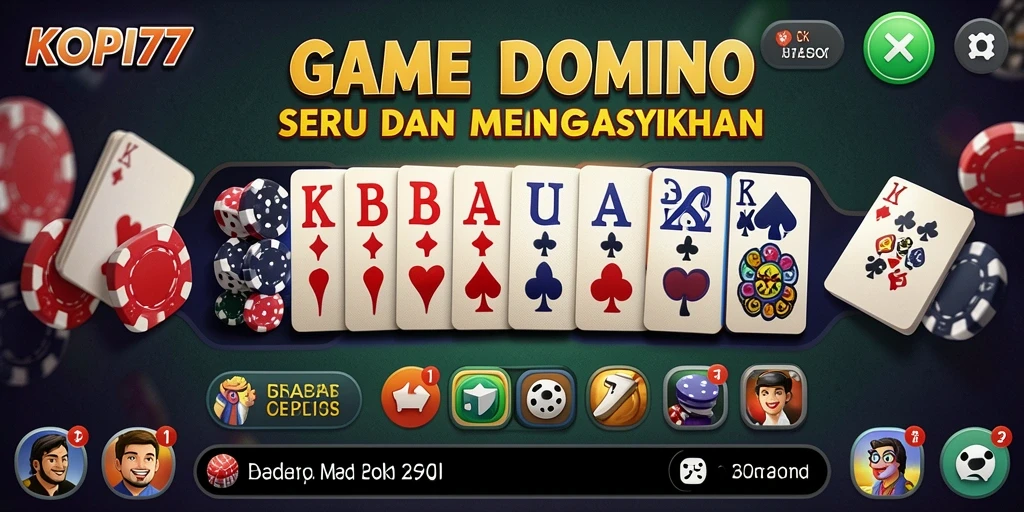 Screenshot gameplay KOPI77 menampilkan suasana permainan Domino.