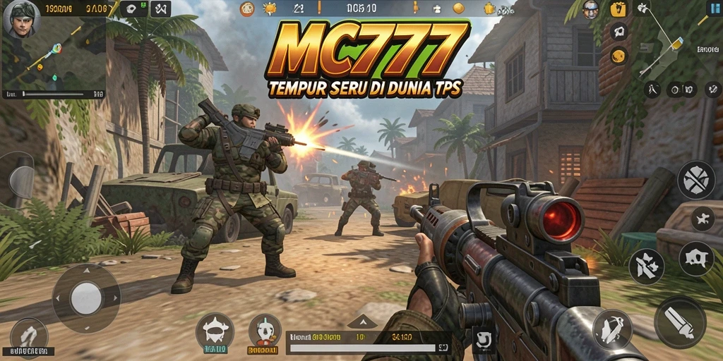 Screenshot utama MC777 dengan aksi tempur seru di TPS.