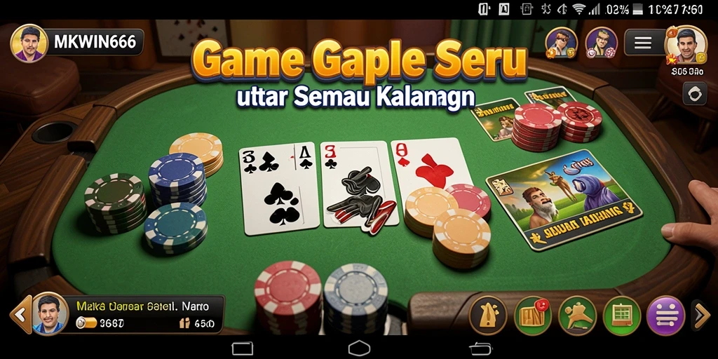 Tampilan gameplay seru dari aplikasi MKWIN666 di Gaple.