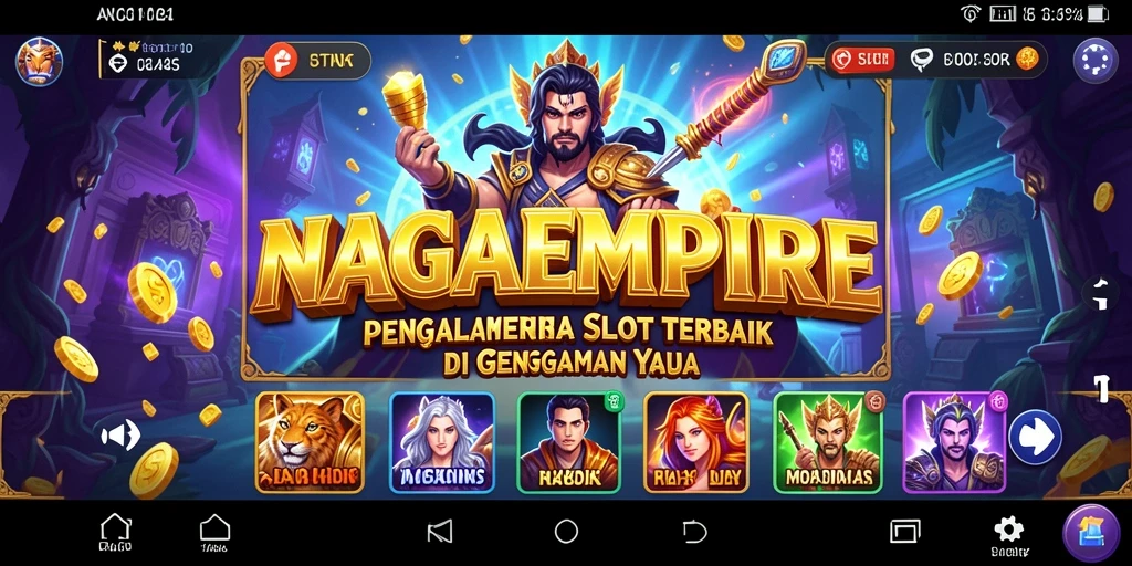 Screenshot gameplay NAGAEMPIRE yang menampilkan putaran slot yang seru.