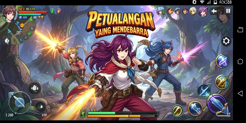 Gameplay seru dengan karakter anime yang memukau.