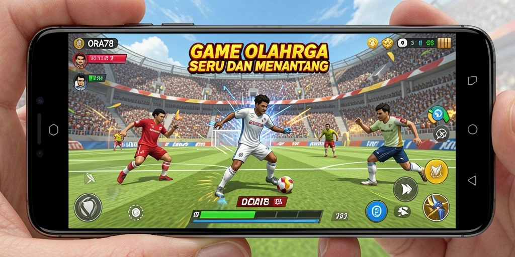 Tampilan gameplay yang menegangkan dari ORA78 dalam aksi sports.