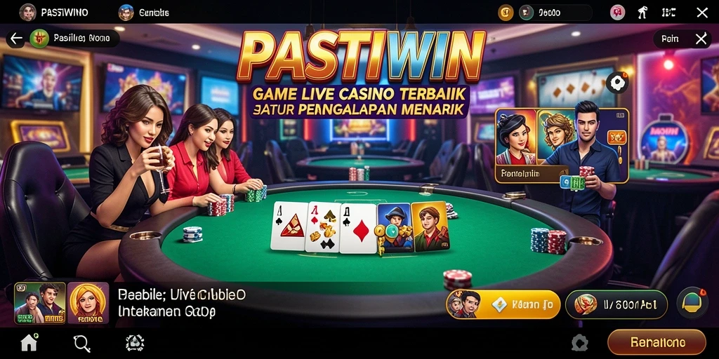 Screenshot gameplay PASTIWIN menampilkan suasana kasino yang seru.