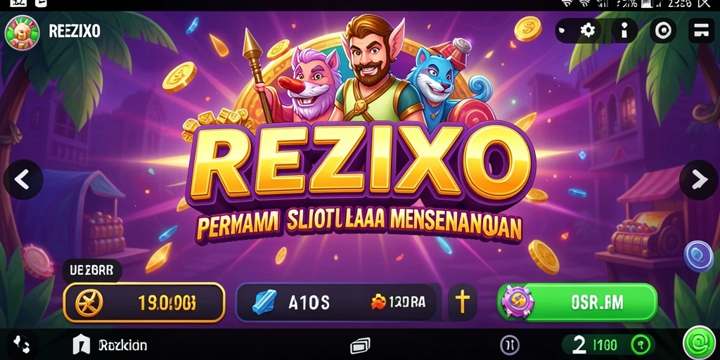 Tampilan gameplay REZIXO yang penuh warna dan menarik.