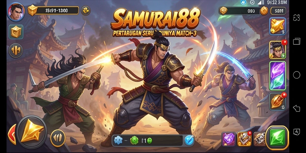 Tampilan gameplay menarik dalam <strong>SAMURAI88</strong> yang penuh warna.