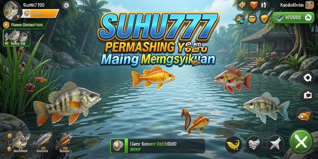 Screenshot gameplay <strong>Suhu777</strong> menampilkan pengalaman memancing yang mendebarkan.