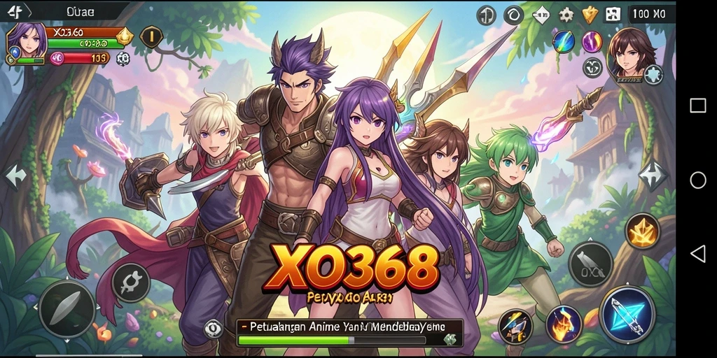 Tampilan gameplay XO368 dengan karakter anime yang memukau.